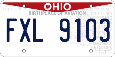 OH license plate FXL9103