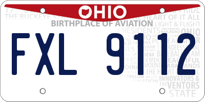 OH license plate FXL9112
