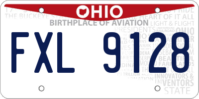 OH license plate FXL9128