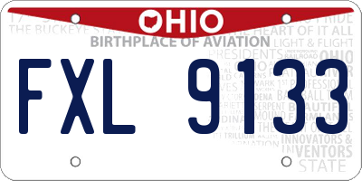 OH license plate FXL9133