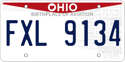 OH license plate FXL9134