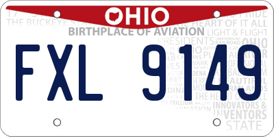OH license plate FXL9149