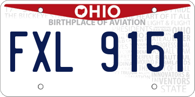 OH license plate FXL9151