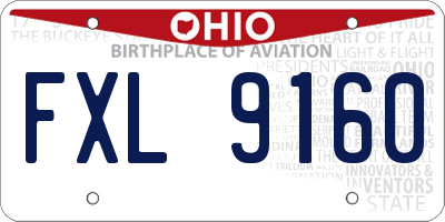 OH license plate FXL9160