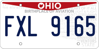 OH license plate FXL9165