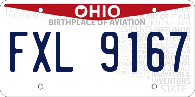 OH license plate FXL9167