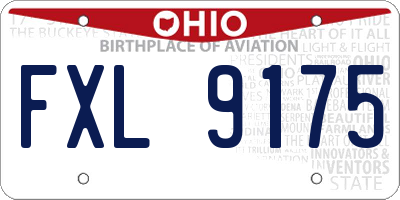 OH license plate FXL9175