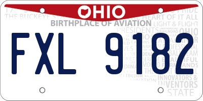 OH license plate FXL9182