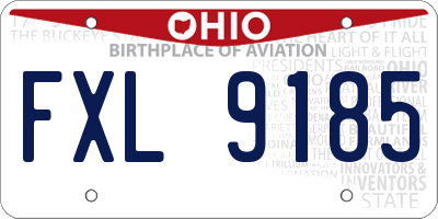 OH license plate FXL9185