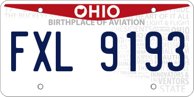 OH license plate FXL9193
