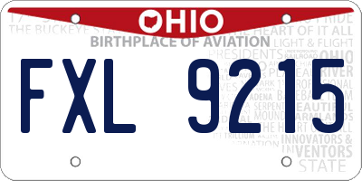 OH license plate FXL9215