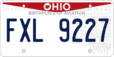 OH license plate FXL9227