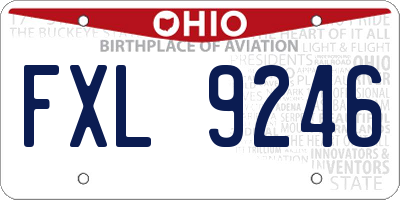 OH license plate FXL9246