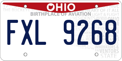 OH license plate FXL9268