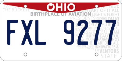 OH license plate FXL9277