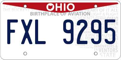 OH license plate FXL9295