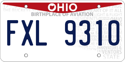 OH license plate FXL9310
