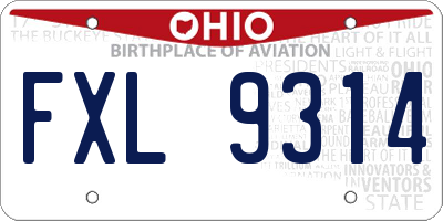 OH license plate FXL9314
