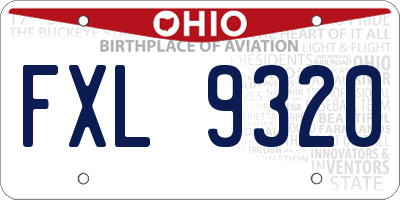 OH license plate FXL9320