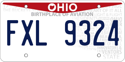 OH license plate FXL9324