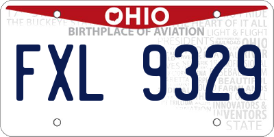 OH license plate FXL9329