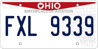 OH license plate FXL9339