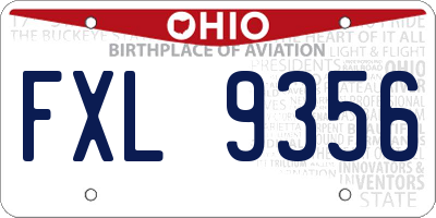 OH license plate FXL9356