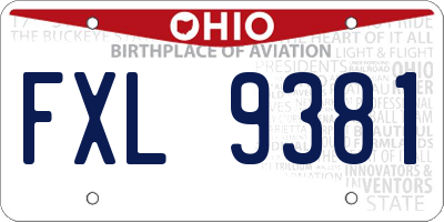 OH license plate FXL9381