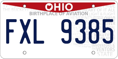 OH license plate FXL9385