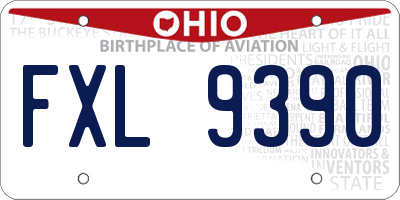 OH license plate FXL9390