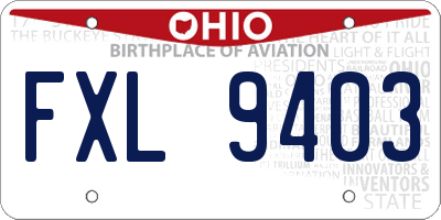 OH license plate FXL9403