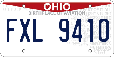 OH license plate FXL9410