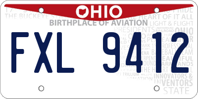 OH license plate FXL9412