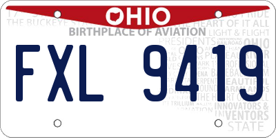 OH license plate FXL9419