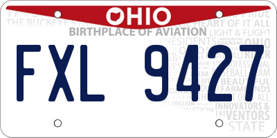 OH license plate FXL9427