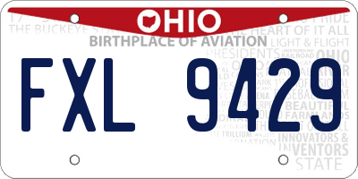 OH license plate FXL9429