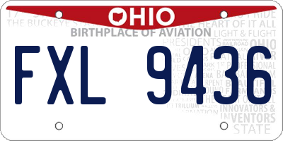 OH license plate FXL9436