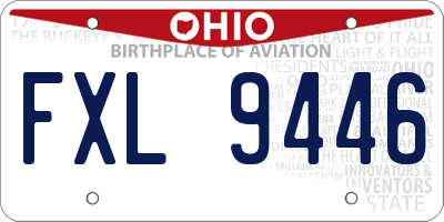 OH license plate FXL9446