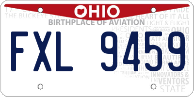 OH license plate FXL9459