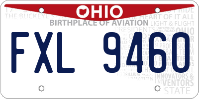 OH license plate FXL9460
