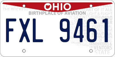 OH license plate FXL9461