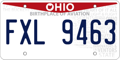 OH license plate FXL9463