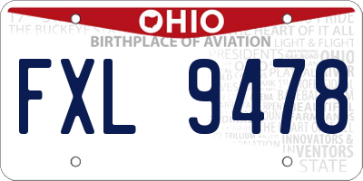OH license plate FXL9478