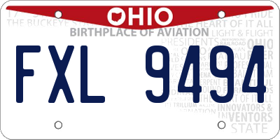 OH license plate FXL9494