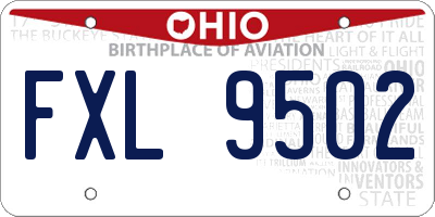 OH license plate FXL9502
