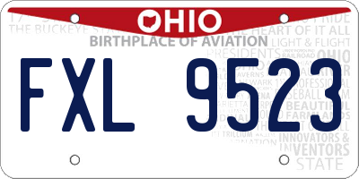 OH license plate FXL9523