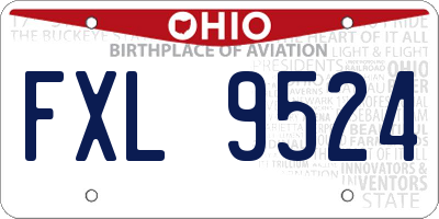 OH license plate FXL9524