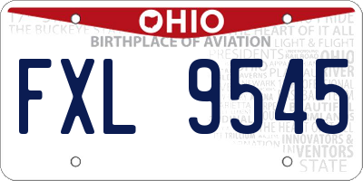 OH license plate FXL9545