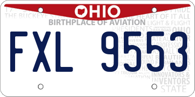 OH license plate FXL9553