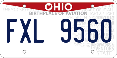 OH license plate FXL9560